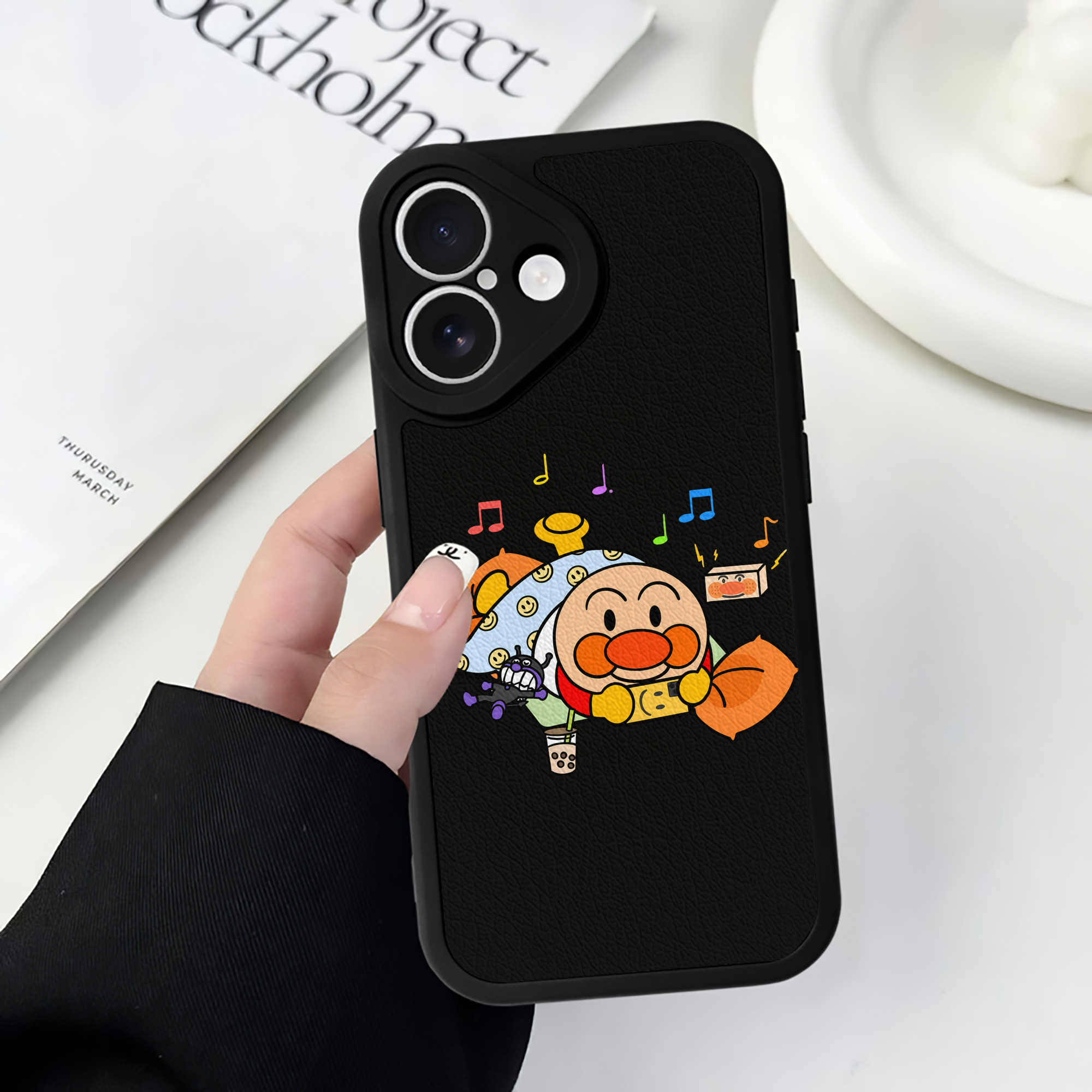 （画像用） アンパンマン Anpanman 【iPhone 16シリーズ対応】シリコンスマホケース（レザー調） 材質：シリコン